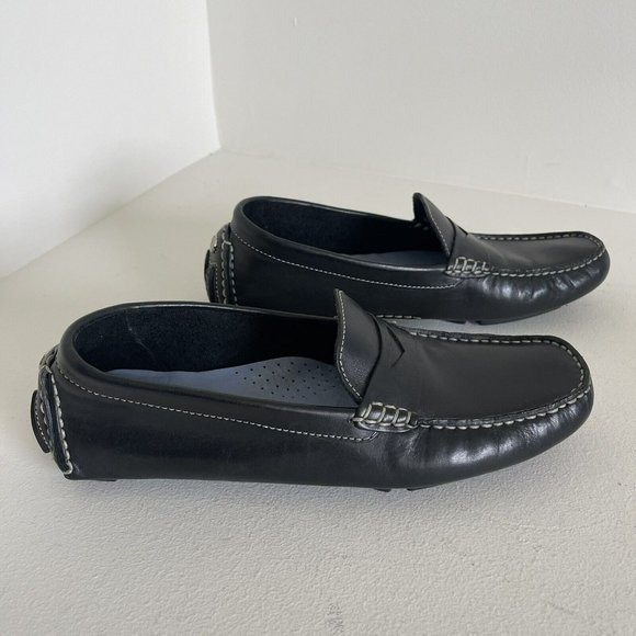 Cole Haan Shoes - Cole Haan Womens Trillby Driving Penny Loafer Shoes Black Slip On Moc Toe 8AA